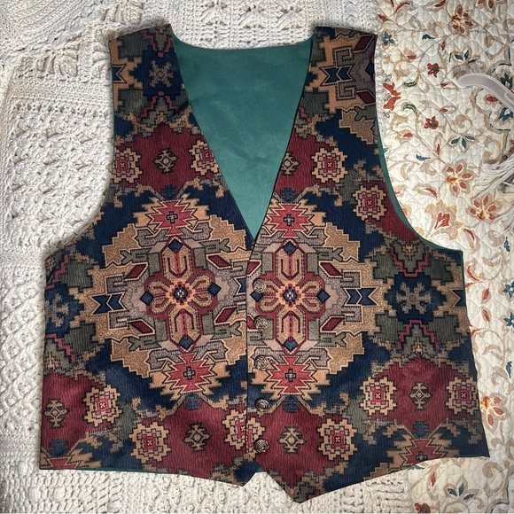 Jackets & Blazers - Vintage Western Patterned Carpet Vest
